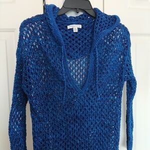 American Eagle Outfitters Blue Crochet Hoodie S/P